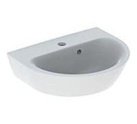 Geberit Lave-mains Renova 45 x 36 cm 1 trou robinetterie trop-plein asymétrique Blanc 500.375.01.1
