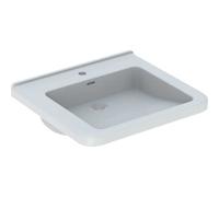 Geberit Renova Nr. 1 Comfort, lavabo avec encastrement, 600x550 mm, avec percement pour robinetterie, avec trop-plein, blanc, 128660000, Couleur: Blanc