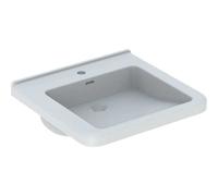 Geberit Renova Nr. 1 Comfort lavabo, encastrable, 550x525 mm, avec percement pour robinetterie, avec trop-plein, blanc, 128555000, Couleur: Blanc
