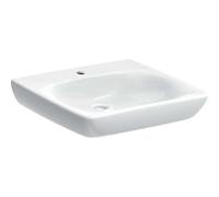 Geberit Renova Nr. 1 Comfort lavabo, encastrable, 550x550mm, avec percement pour robinetterie, sans trop-plein, blanc, 258557000, Couleur: Blanc
