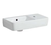 Geberit Renova Nr.1 Comprimo Nouveau lave-mains, 50x25cm, tablette à droite, robinetterie à droite, 276250600, Couleur: Blanc, avec KeraTect