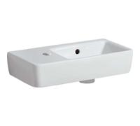 Geberit Renova Nr.1 Comprimo Nouveau lave-mains, 50x25cm, tablette à gauche, robinetterie à gauche, 276350000, Couleur: Blanc