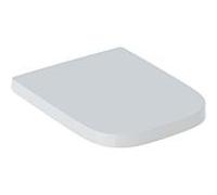 Geberit Renova Plan WC siège 500692011 carré, fixation par le haut, charnières à dégagement rapide en laiton chromé, avec mécanisme de fermeture amortie, blanc
