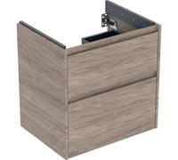 Geberit Renova Plan armoire sous lavabo, avec deux tiroirs, 59,5x60,6x44,6cm, 504.027.JR.1, Couleur: Noyer hickory / mÃ©lamine structure bois