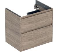 Geberit Renova Plan armoire sous lavabo, avec deux tiroirs, 64,4x60,6x44,6cm, 504.028.JR.1, Couleur: Noyer hickory / mÃ©lamine structure bois