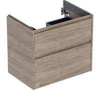 Geberit Renova Plan armoire sous lavabo, avec deux tiroirs, 69,3x60,6x44,6cm, 504.029.JR.1, Couleur: Noyer hickory / mÃ©lamine structure bois