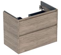 Geberit Renova Plan armoire sous lavabo, avec deux tiroirs, 79,4x60,6x44,6cm, 504030JR1, Couleur: Noyer hickory / mÃ©lamine structure bois - CM