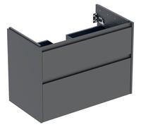 Geberit Meuble sous-vasque Renova Plan 504031JK1, 2 tiroirs, 84,6x60,6x44,6 cm, lave / laqué satiné