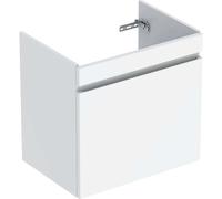 Geberit Renova Plan armoire sous lavabo, avec un tiroir et un tiroir intérieur, 63,4x60,6x44,6cm, 501.907.01.1, Couleur: blanc / laqué haute brillance