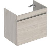 Geberit Renova Plan armoire sous lavabo, avec un tiroir et un tiroir intérieur, 63,4x60,6x44,6cm, 501907001, Couleur: Noyer caryer clair / feuille structurée - CM