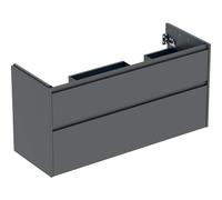 Geberit Renova Plan armoire sous lavabo double, avec 2 tiroirs, 124,5x60,6x44,6cm, 504.033.JK.1, Couleur: lave / laqué satiné