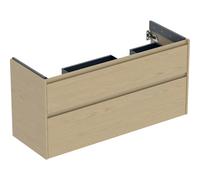 Geberit Renova Plan armoire sous lavabo double, avec 2 tiroirs, 124,5x60,6x44,6cm, 504.033.PS.1, Couleur: Chêne naturel / structure du bois mélaminé