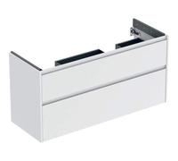 Geberit Renova Plan armoire sous lavabo double, avec 2 tiroirs, 124,5x60,6x44,6cm, 504033001, Couleur: blanc / laqué satiné - CM