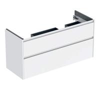 Geberit Renova Plan armoire sous lavabo double, avec 2 tiroirs, 124,5x60,6x44,6cm, 504033011, Couleur: blanc / vernis satiné - CM