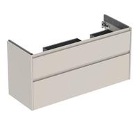 Geberit Renova Plan armoire sous lavabo double, avec 2 tiroirs, 124,5x60,6x44,6cm, 504033DB1, Couleur: gris sable / laqué satiné - CM