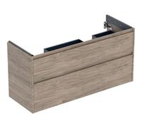 Geberit Meuble sous-vasque double Renova Plan 504033JR1 2 tiroirs 124,5×60,6×44,6 Noyer hickory