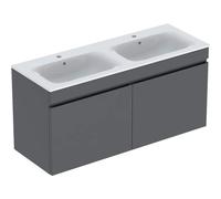 Geberit Renova Plan Ensemble double vasque 501.918.JK.1 130x62,2x48 cm 2 tiroirs blanc