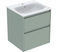 Geberit Meuble lavabo Renova Plan 504038IK8 2 tiroirs 55×62,1×48 cm blanc/KeraTect vert salé