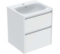 Meuble sous-vasque Geberit Renova Plan 504038008, largeur 55 cm, corps/façade blanc / finition laquée satinée, vasque blanche / KeraTect