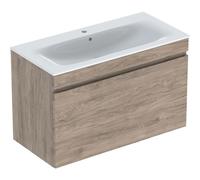 Pack lavabo slim 100 cm + mbl Geberit Renova Plan 1T 1T à l'angl. Noyer carya - GEBERIT 501.917.JR.1