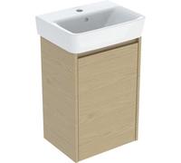 Geberit Renova Plan ensemble lave-mains avec meuble sous lavabo, 1 porte, 45x69,7x34cm, 504034PS1, Couleur: Chêne naturel / structure du bois mélaminé - CM