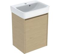 Geberit Renova Plan ensemble lave-mains avec meuble sous lavabo, 1 porte, 50x69,7x38cm, 504.035.PS.1, Couleur: Chêne naturel / structure du bois mélaminé