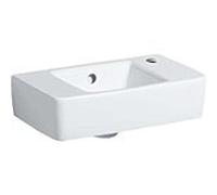 Geberit Renova Plan lave-mains 272140000 40 x 25 cm, blanc, avec trou pour robinet, avec trop-plein