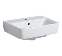 Geberit Lave-mains Renova Plan 45x34 cm – trou de robinetterie au milieu, trop-plein – Blanc