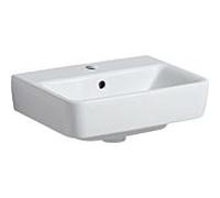 Geberit Renova Plan lave-mains 501624008 45x34cm, trou de robinetterie au milieu, avec trop-plein, blanc KeraTect