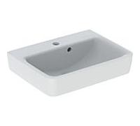Geberit Renova Plan, lave-mains, 50x38 cm, 1 trou pour robinet, avec trop-plein, 501628, 501.628.00.8, Couleur: blanc/KeraTect