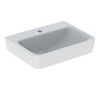 Geberit Renova Plan lave-mains 501629008 50x38cm, trou de robinetterie au milieu, sans trop-plein, blanc KeraTect