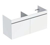 Meuble sous lavabo 2 cuves 130 cm Geberit Renova Plan 1T 1T à l'angl Blanc br - GEBERIT 501.912.01.1