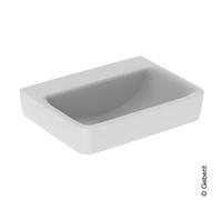 Geberit Renova Plan lave-mains 501631008 50x38cm, sans trou pour robinetterie, sans trop-plein, blanc KeraTect