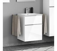 Geberit Renova Plan Slim Vasque, meuble sous-vasque ineo4 d’evineo l : 55 cm, 2 tiroirs, avec poignée,, 122255600+BE0224WH,