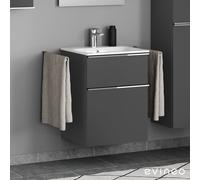 Geberit Renova Plan Slim Vasque, meuble sous-vasque ineo4 d’evineo l : 55 cm, 2 tiroirs, avec poignée,, 122255000+BE0224AN,