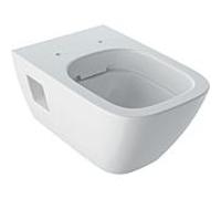 Geberit Renova Nr. 1 Plan WC suspendu cuvette profonde, sans rebord, suspendu, forme partiellement fermée, 500.378.01.8, Couleur: Blanc, avec KeraTect