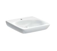Geberit Selnova Comfort - Lavabo 55x55 cm, pour personne à mobilité réduite, avec un trou de robinetterie, sans trop-plein, blanc 500.187.01.7