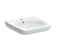 Geberit Selnova Comfort - Lavabo 55x55 cm, pour personnes à mobilité réduite, avec un trou de robinetterie, avec trop-plein, blanc 501.461.00.7