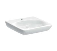 Geberit Selnova Comfort - Lavabo adapté aux PMR, 6x6 cm, sans trop-plein, trou pour le robinet, blanc 502.770.00.7