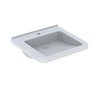 Geberit Selnova Comfort - Lavabo Square, 55x53 cm, pour personne à mobilité réduite, avec un trou de robinetterie, sans trop-plein, blanc 500.786.00.7