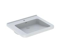 Geberit Selnova Comfort - Lavabo Square, 55x53 cm, pour personnes à mobilité réduite, avec un trou de robinetterie, avec trop-plein, blanc 500.785.00.7