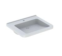Geberit Selnova Comfort - Lavabo Square, 65x55 cm, pour personne à mobilité réduite, avec un trou de robinetterie, sans trop-plein, blanc 500.789.01.7