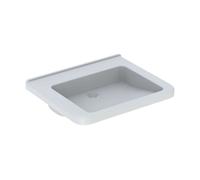 Geberit Selnova Comfort - Lavabo Square, 65x55 cm, pour personne à mobilité réduite, sans trou de robinetterie, sans trop-plein, blanc 500.790.01.7