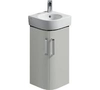 Geberit Selnova Compact - Meuble pour lavabo, 43x33x60 cm, 2 portes, gris brillant / gris mat 501.483.00.1