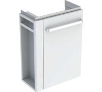 Geberit Selnova Compact - Meuble pour lavabo, 45x25x60 cm, 1 porte, charnières à droite, blanc brillant / blanc mat 501.496.00.1