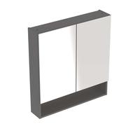 Geberit Selnova Square - Armoire de toilette 85x59x18 cm, 2 portes, gris velouté mat 501.265.00.1