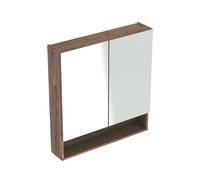 Geberit Selnova Square - Armoire de toilette 85x59x18 cm, 2 portes, noyer hickory 501.266.00.1