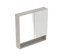 Geberit Selnova Square - Armoire de toilette 85x79x18 cm, 2 portes, noyer clair hickory 501.271.00.1