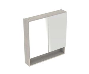 Geberit Selnova Square - Armoire de toilette 85x79x18 cm, 2 portes, noyer clair hickory 501.271.00.1