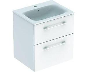 Geberit Selnova Square - Armoire lavabo 635x588x480 mm, avec lavabo, 2 tiroirs, blanc brillant 501.236.00.1